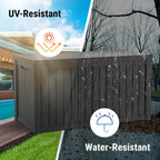 Mars Villa 150 Gallon Outdoor Storage Box, Large Resin Deck Box, Waterproof Storage Bin with Lockable Lid, Ideal for, Outdoor, Patio Furniture Cushions, Pool Supplies, Garden Tools, Black