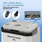 35 QT Electric Cooler for Car, 12V/110V Portable Car Cooler & Warmer with AC/DC Power, 33L Car Refrigerator for Travel, Camping, Truck, Home Use, Gray