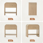 Night Stand Set of 2 Unique Curved Profile FSC-Certified Wooden Board 1-Drawer and 1 Storage Shelf Nightstand 24" H Metal Handle Modern Bedside Table Side Table End Table for Bedroom