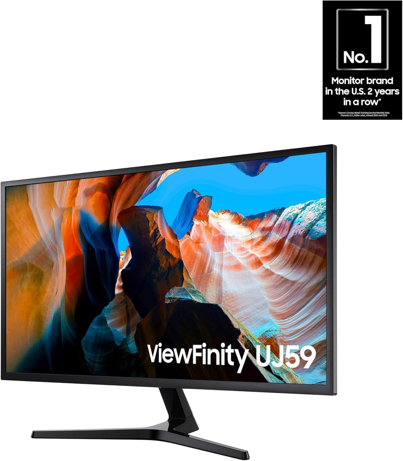 SAMSUNG 32" UJ59 Series 4K UHD (3840x2160) Computer Monitor VA Panel  HDMI  Display Port  Eye Saver/Flicker Free Mode  FreeSync  LU32J590UQNXZA  Black