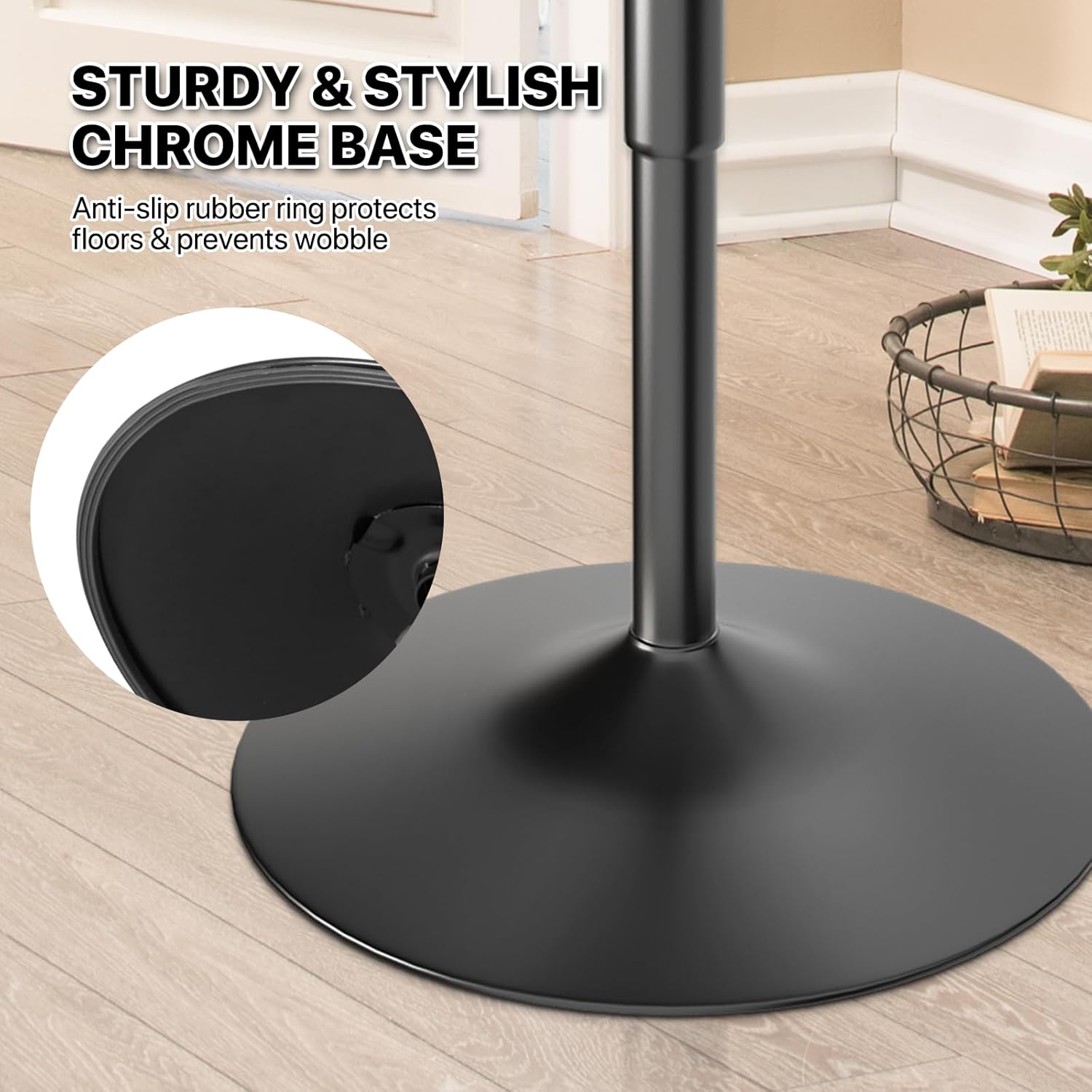 Magshion 23.5'' Round Adjustable Height Wood Bar Pub Table Adjustable Range 27.5"-36" Living Room Dining Room Bar Cocktail Table