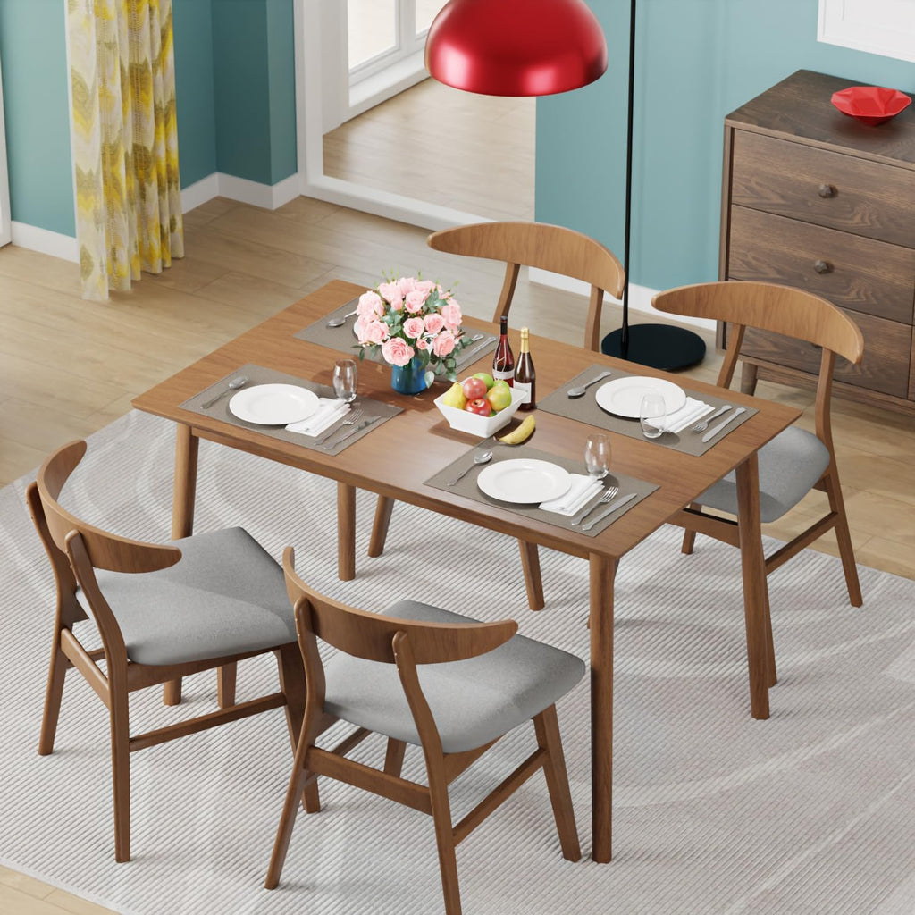 FDW 47 Inches Dining Table, Dining Room for 4 People, Small Rectangular Table for Kitchen, Quick Assembly, Small Spaces Modern Home Furniture Dinner Table, Natural