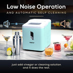 Igloo Automatic Ice Maker, Self-Cleaning, Countertop Size, 26 lbs in 24 Hours, 9 Large or Small Ice Cubes in 7 Minutes, LED Control Panel, Scoop Included, Great for Water Bottles, Mixed Drinks, Aqua