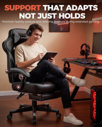GTPLAYER Gaming Chair for Adults, Big and Tall 350LBS Heavy Duty Office Chair, Ergonomic High Back Lumbar Support and Recliner for Back Pain Relief, Sky Gray