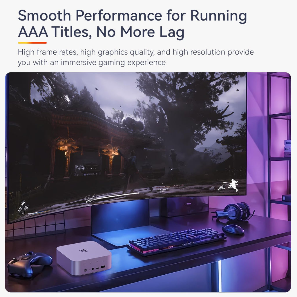 Beelink SER9 Pro AI Mini PC  AMD Ryzen AI 9 HX 370(80TOPS 12C/24T 5.1GHz)  32G LPDDR5X 8000MHz 1TB PCIe4.0 x4 SSD  AI PC AMD Radeon 890M NPU 50 AI Tops  Built-in MIC/Speakers/USB4/WiFi6/BT5.2/2.5G