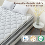 King Mattress, 14 Inch King Size Hybrid Mattresses with Memory Foam and Individual Pocket Spring for Motion Isolation, Pressure Relief, Medium Firm Mattress in a Box, 76 * 80 * 14