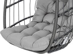 Yechen Swing Egg Chair Without Stand Indoor Outdoor, Foldable Wicker Rattan Hanging Egg Chairs Hammock Egg Basket Chair with Aluminum Frame & UV Resistant Cushions for Bedroom Patio Porch