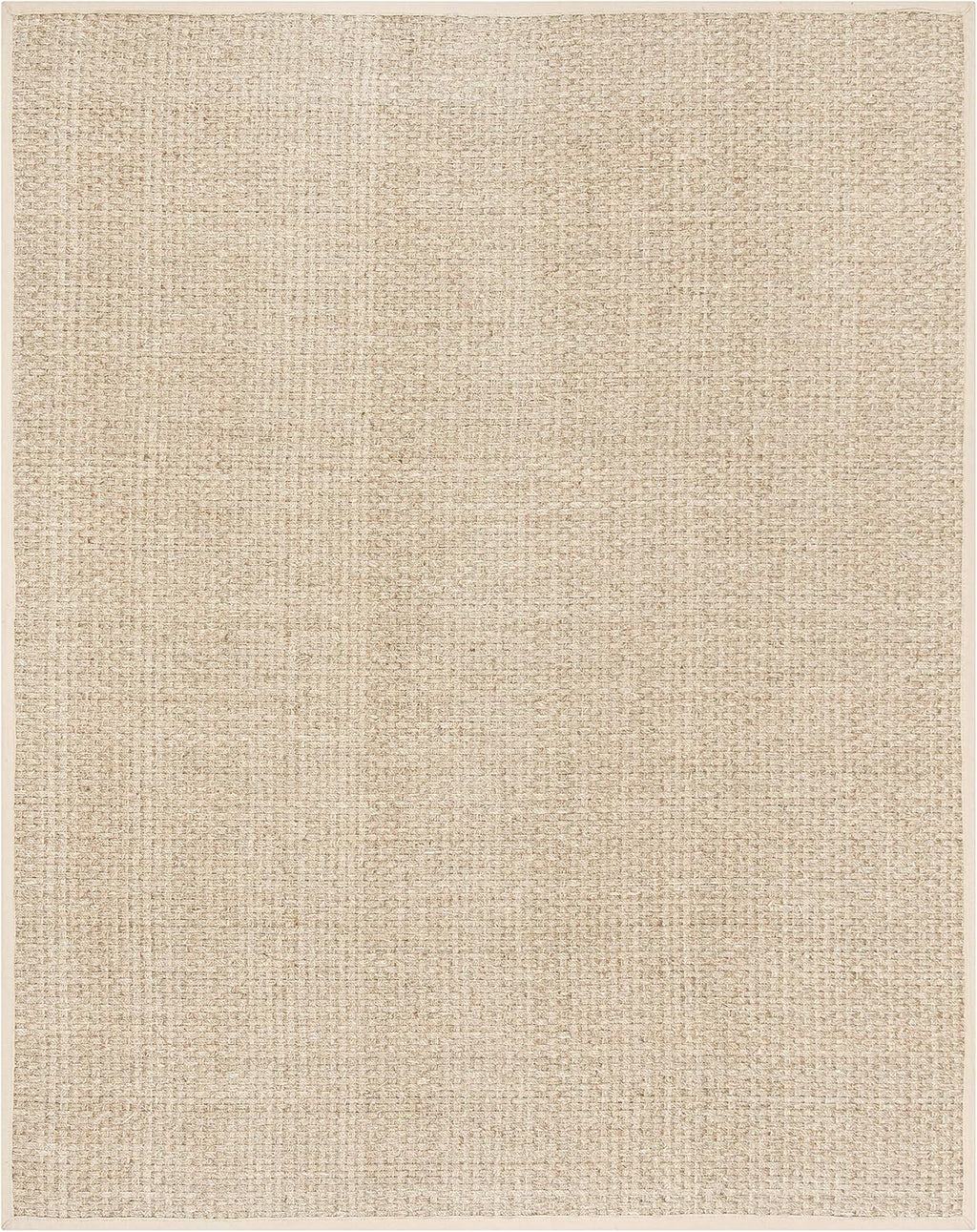 SAFAVIEH Area Rug 8x10 - Natural Fiber Collection - Large - Natural & Beige, Seagrass, Basketweave Pattern (NF114A)