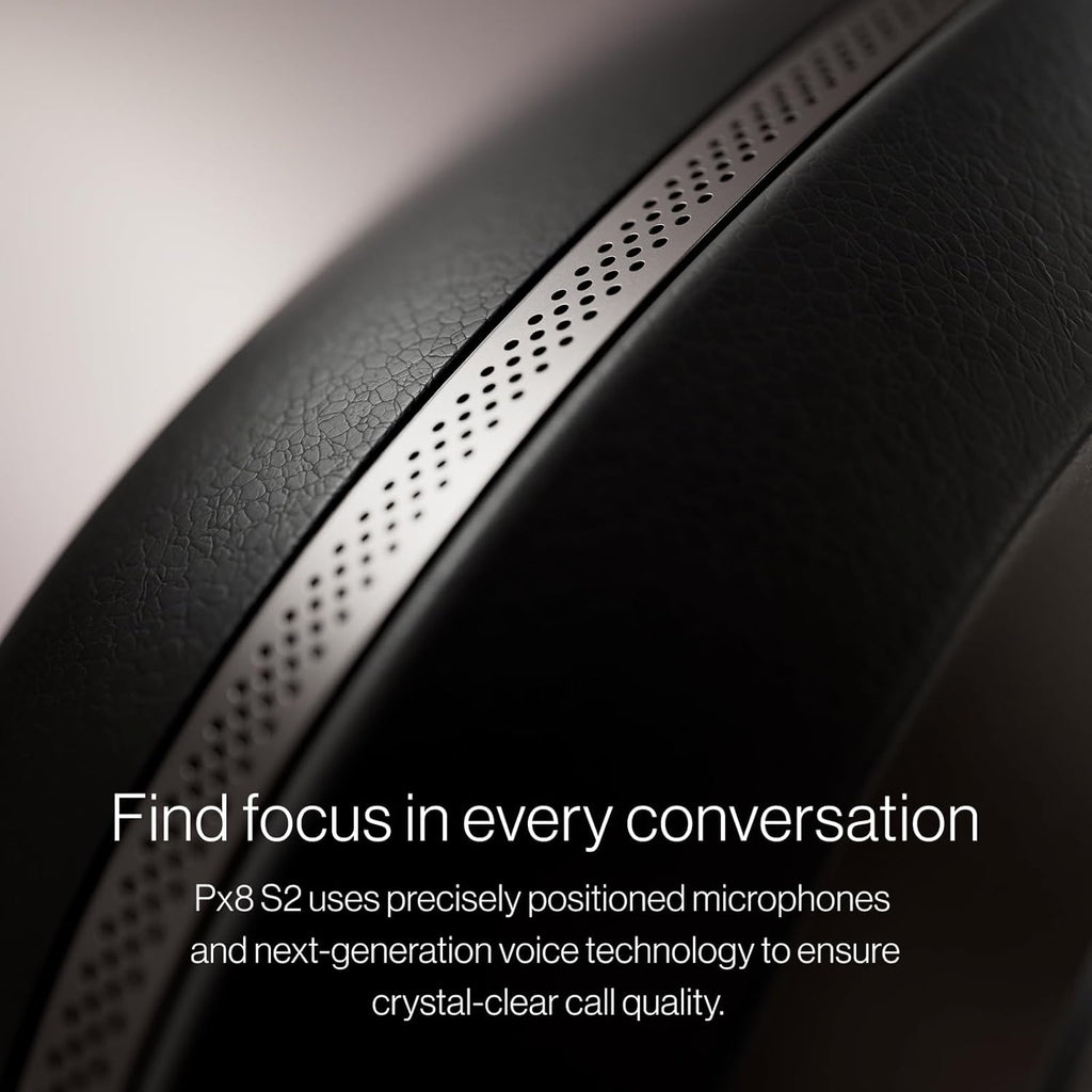 Bowers & Wilkins Px8 S2 Wireless Over-Ear Headphones  Active Noise Cancelling & Transparency Mode  High-Res Playback  30H Playtime with Quick Charge Support  Bluetooth Headphones  Onyx Black