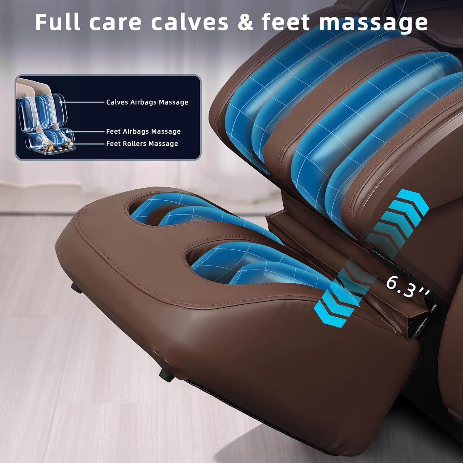 MYTHIA 2026 A303C Massage Chair, Full Body Zero Gravity Recliner with SL Track, Body Scan, 12 Auto Modes, Lumbar Heat, Bluetooth App, Wireless Charge, and Foot Rollers for Home and Office (Brown)