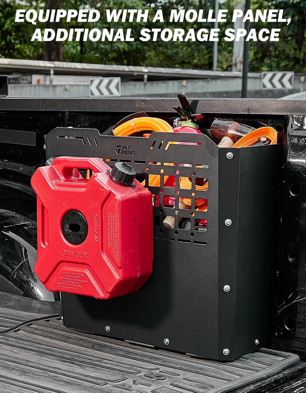 JOYTUTUS Truck Bed Storage Box Compatible with 2015-2026 F150 F250 F350, Heavy-Duty Metal Pickup Tool Box for Truck Bed, 57L Truck Bed Tool Storage Box Toolboxes, Side Tool Box Toolbox Cargo Box
