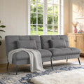 COMHOMA 72″Futon Sofa Bed,Modern Convertible Sleeper Sofa, Fabric Futon Couch with Multi-Position Backrest for Living Room Furniture (Grey)