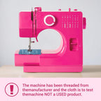 StitchMaster Pro Sewing Machine - Twin/Double Needle Compatible, 14 Stitches, Easy for Beginners & Home Users (Pink)