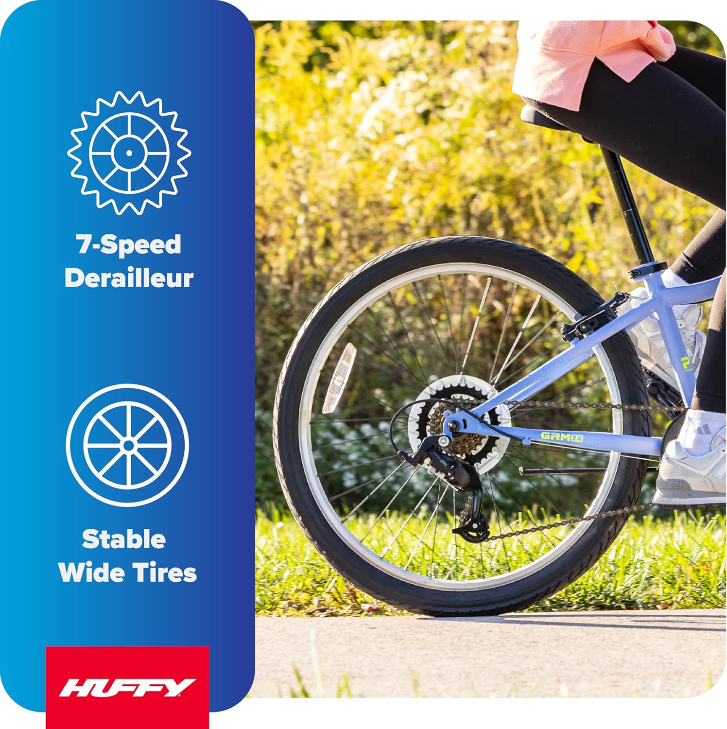 Huffy GRM Kids’ Bike, 12”/16”/20”/24”, Dual/Triple Brakes, Multi-Mode Learning & Parent Assist Handle on 12”/16”, Rider Fit Range Across Sizes: 33”–58”, Memory Foam Saddle, Multiple Color Options
