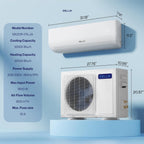DELLA Motto Series Mini Split AC, 208-230V 17.5 SEER2 Cools up to 550 Sq.Ft, 12000 BTU Air Conditioner & Heater with 1 Ton Pre-Charged Heat Pump, Works with Alexa and WiFi