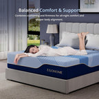 EGOHOME 12 Inch Queen Hybrid Mattress in a Box, Copper Gel Memory Foam for Cool Sleep, Fiberglass-Free, Pressure Relieving, Medium Firm, CertiPUR-US Certified, 80''L x 60''W