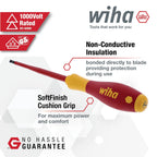 Wiha 32094 Slotted & Phillips Insulated Screwdriver Set, 13 Piece, 1000V VDE, SoftFinish Handle, Black Oxide