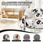 1OO% Waterproof Sectional Couch Covers for Dogs L Shaped Corner Sofa Cover Washable Chenille Sofa Slipcovers Blanket Modern Jacquard Pet Furniture Protector (91"x252", Black Flower)
