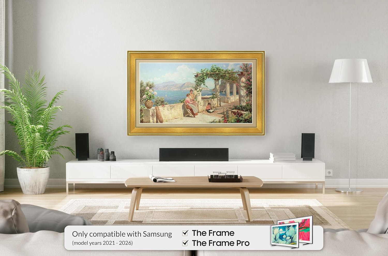 Antique Gold 65" Premiere Deco TV Frame - Compatible ONLY with Samsung The Frame TV and Pro TVs (Fits 2021-2026  LS03A  LS03B LS03C LS03D LS03FA LS03FW)