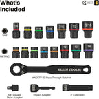 Klein Tools 65302KNECT Impact Socket Set, KNECT (S) 33-Piece SAE and Metric Pass-Through Socket Tool Set, Impact Driver Adapter, MODbox Tool Organization