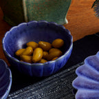 LEMIEUX ET CIE Dhalia 4-Piece Bowl Set Stoneware, Bowls, Dishwasher and Microwave Safe, Dish Set for 4, Blue