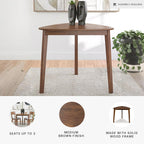 Signature Design By Ashley Lyncott Casual Triangle Dining Room Table, Mid-Century Modern, Seats 3, Rounded Corners, Wood, 35.25" W x 33.5" D x 30" H, Brown
