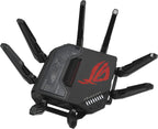 ASUS ROG Rapture GT-BE98 PRO First Quad-Band WiFi 7 Gaming Router supports 320MHz  Dual 10G Port  Triple-level Game Acceleration  Mobile Game Mode  Subscription-Free Security  AiMesh  and VPN features