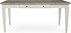 Signature Design by Ashley Skempton Farmhouse Rectangular Dining Room Table with Storage, White & Light Brown