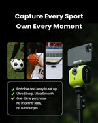 XbotGo Chameleon AI Auto Sports Action Camera - 4K 60FPS Soccer Camera and Basketball Tracking Camera for Team Sports  Live Streaming  No Subscription  Works with iOS & Android (Lava Graphite)