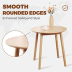 28.3" Small Round Dining Table for 2,Wooden Space-Saving Kitchen Dinner Table Rustic Wood Dining Table Mid Century Modern Kitchen Table
