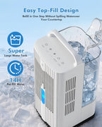 4-in-1 Portable Air Conditioners: 1700ml Tank Mini Air Conditioner with 120° Oscillating 16.5ft Remote - Evaporative Air Cooler with 3 Speed & 7 Lights 1-7H Timer - Portable AC Unit for Bedroom