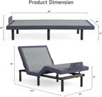 Twin XL Adjustable Bed Frame with Wireless Remote, Electric Beds Base w/3 Massage Modes, Zero Gravity Bed, Head and Foot Incline, 3 Mins Fast Assembly, 2 USB Ports, Memory Pre-Sets, Anti-Snore