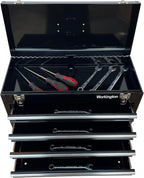 Workington Portable Metal Tool Chest with 4 Drawers, 20" 4-Drawer Tool Chest Cabinet with Ball Bearing Drawer Slides, Steel Tool Storage Box Organizer 4004 Black