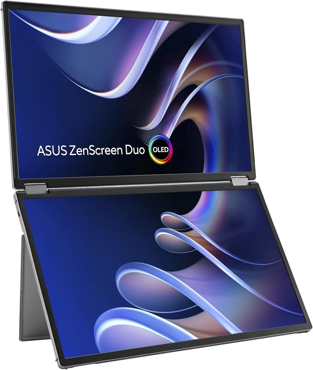 ASUS ZenScreen Duo OLED 360° Foldable Portable Monitor (MQ149CD) - Dual 14-inch  16:10  1920x1200  DisplayHDR400 True Black  100% DCI-P3  Delta