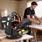 Tool Backpack Bag, Electrician Tool Bag 78-Pockets & Loops Tools Bag HVAC Tool Bags for Men, Heavy Duty Storage Construction tools Backpack (style1+4pcs)
