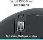 Logitech MX Master 3S Bluetooth Edition Wireless Mouse, No USB Receiver - Ultra-Fast Scrolling, Ergo, 8K DPI, Track on Glass, Quiet Clicks, Works with Apple Mac, Windows PC, Linux, Chrome - Graphite