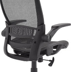 Amazon Basics Ergonomic High-Back Office Chair, Breathable Mesh, 360° Swivel, Easy to Assemble, Comfortable Flip-Up Armrests, 25.5"D x 26.25"W x 49.25"H, Black