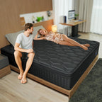 King Size Mattress, 12 Inch Hybrid Mattress in a Box, Memory Foam and Pocket Spring for Motion Isolation and Pressure Relief, Comfortable Medium Plush