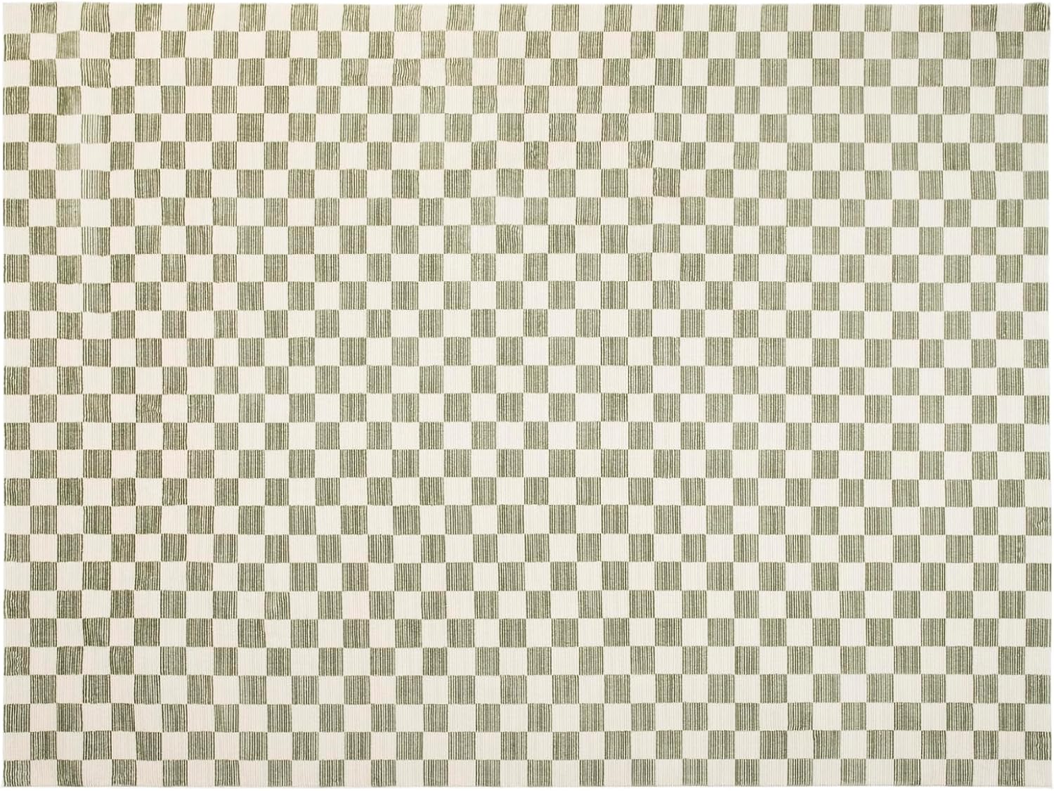 Revival Rugs Gambit 9'2"x12'2" Washable Area Rug for Living Room Bedroom - 100% Recycled Oeko-TEX Certified, Medium Pile, Green, Beige