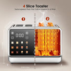 Toaster 4 Slice, Digital Smart Dual Control Touchscreen, Stainless Steel, TAC1001-UL
