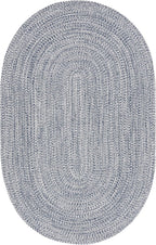 SAFAVIEH Washable Rug Outdoor Braided Collection - 8' x 10' Oval, Dark Blue & Ivory, Handmade & Reversible, Non-Shedding & Easy to Clean, Ideal for Patio, Backyard, Mudroom (BRA201N)
