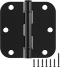 42 Pack Ball Bearing Door Hinges Matte Black 3.5 Inch 5/8"Radius Round Anti Squeak Interior 3-1/2"Flat Iron Bifold Standard Office Bedroom Indoor for Doors 3 ½" Hardware Control Home Decor Essentials