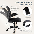 Flysky Ergonomic Home Office Desk Chair Set of 8 - Lumbar Back Support, Breathable Mesh Swivel Computer Task Chair with Wheels and Flip-up Arms, Height Adjustable, Black