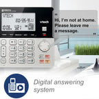VTech VG208-2 DECT 6.0 Corded/Cordless Phone System with 2 Handsets, Digital Answering Machine, Call Blocking, Caller ID, Large Backlit Display