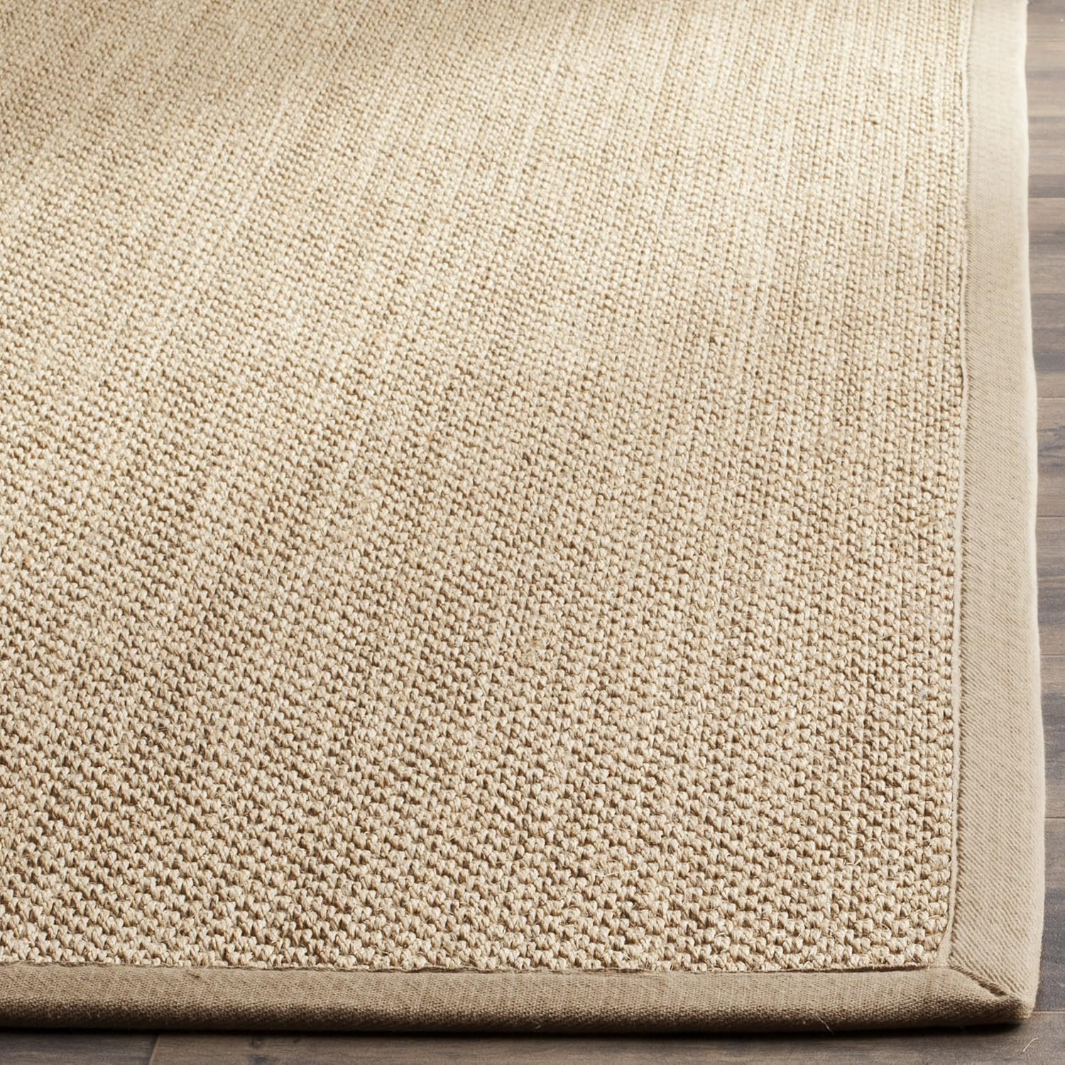 SAFAVIEH Area Rug 9x12 - Natural Fiber Collection - Large - Maize & Linen Color, Sisal, Woven Design with Border (NF141B)
