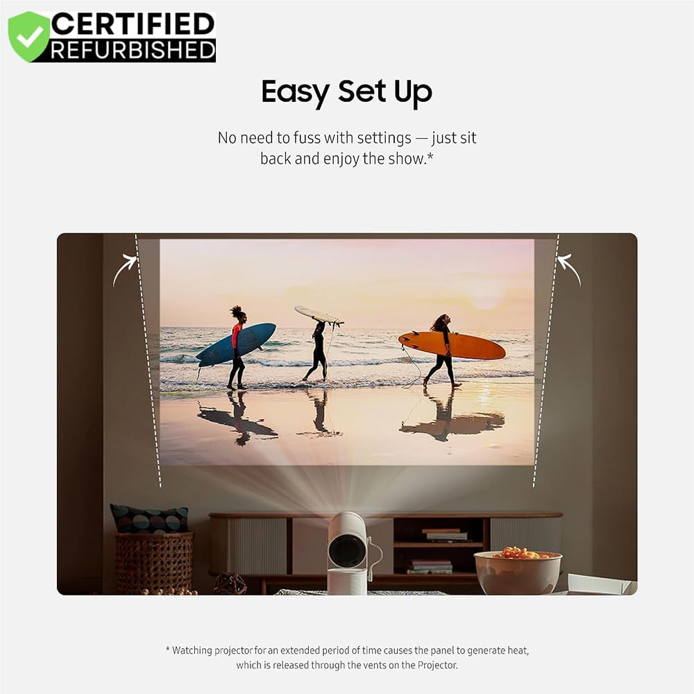 Samsung SP-LFF3CLAXXZA The Freestyle Projector 2nd Gen with Gaming Hub (Renewed) Bundle with 2 Year CPS Enhanced Protection Pack