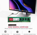 【DDR3 RAM】 GIGASTONE 32GB Kit (4x8GB) DDR3/DDR3L 1600MHz (1333MHz) PC3-12800 (PC3-10600) CL11 1.35V/1.5V 2Rx8 UDIMM 240 Pin Unbuffered Non ECC High Performance PC Desktop Memory Upgrade