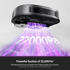 Eureka J15 Evo Ultra Self-Emptying Robot Vacuum and Mop Combo, 22,000 Pa Suction Auto Mop Lifting 131°F Hot Air Dry Scrub Extend Robotic Vacuum Cleaner
