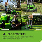 Greenworks 80V 21" Self-Propelled Cordless Lawn Mower – Brushless Motor  LED Lights  4.0Ah Battery & Rapid Charger (75+ Compatible Tools)