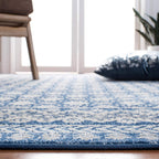 SAFAVIEH Brentwood Collection Area Rug - 9' x 12', Navy & Beige, Traditional Oriental Distressed Design, Non-Shedding & Easy Care, Ideal for High Traffic Areas in Living Room, Bedroom (BNT899N)